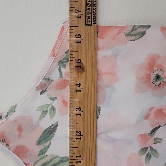 Forever 21 Floral Pink Layered Spaghetti Straps Women's Top S - Picture 4 of 10